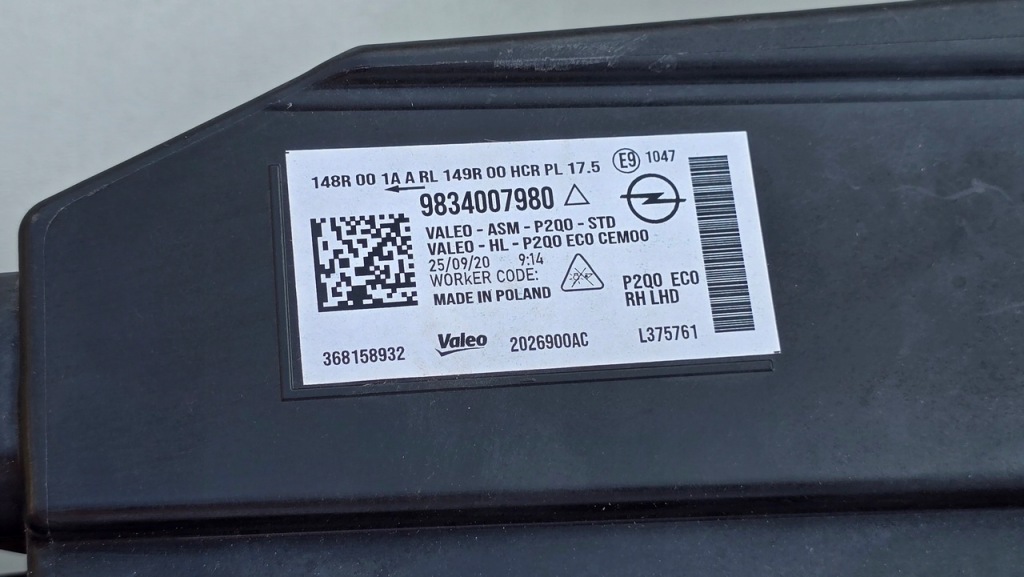 фото №11, Лампа права правий перед передня full led opel mokka b 9834007980 qq-1