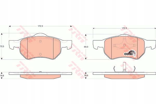 фото №10, Набір - комплект гальмівних колодок гальмівних [trw]