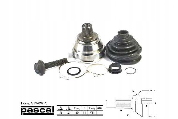 фото №1, Pascal шарнір привідний зовнішній vw transporter