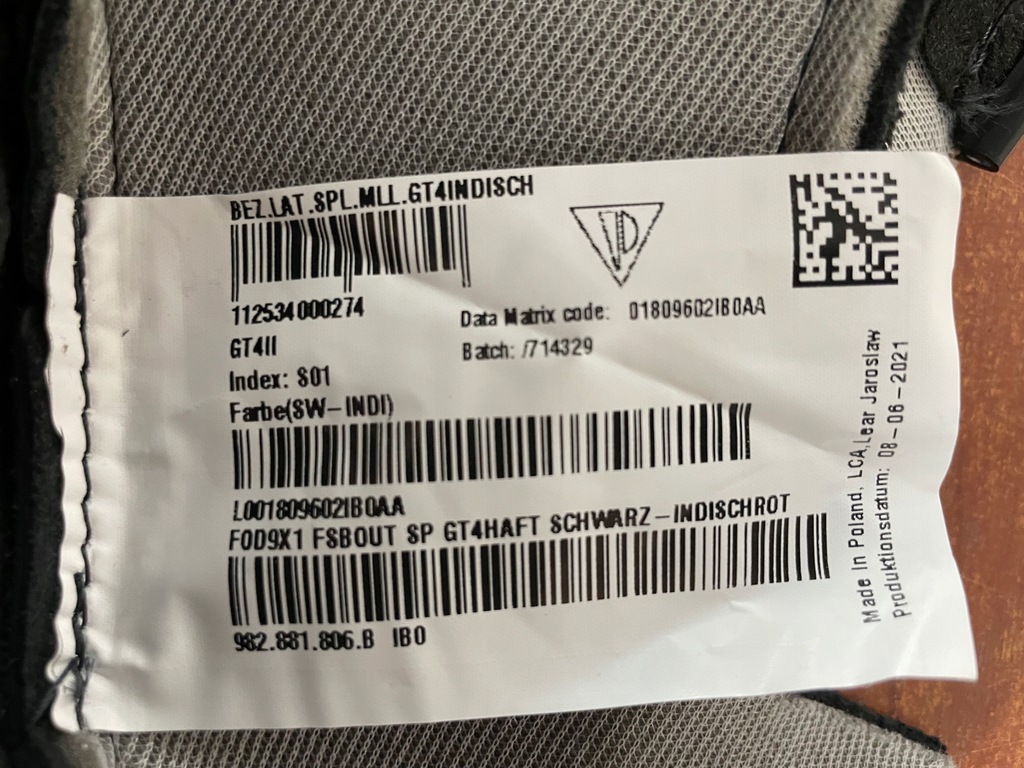 фото №12, Porsche cayman 982 gt4 обшивка сиденье 982881806b