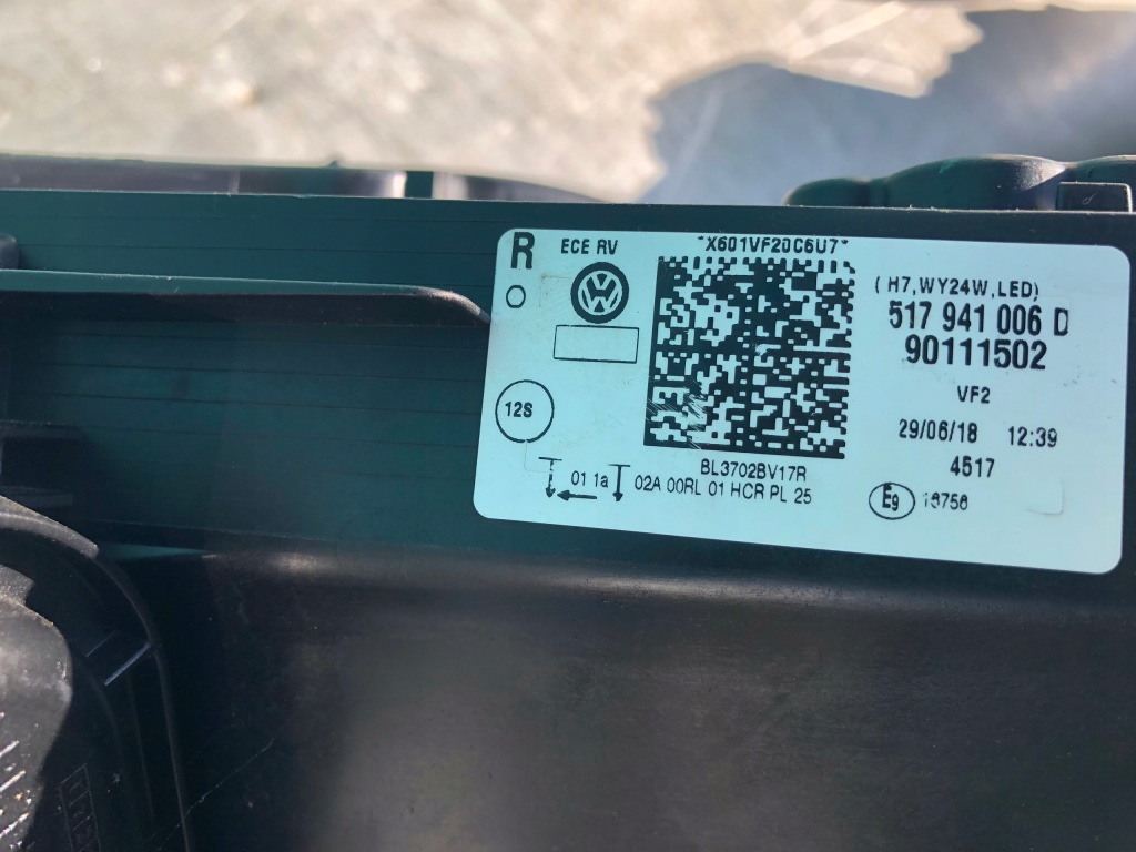 фото №14, Vw golf vii sportsvan lift лампа правый перед правая