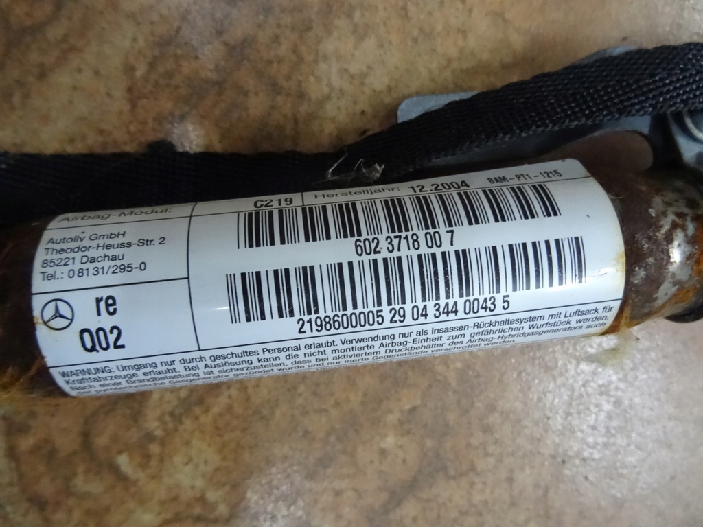 фото №5, W219 cls 03' шторка безпеки подушка безпеки права