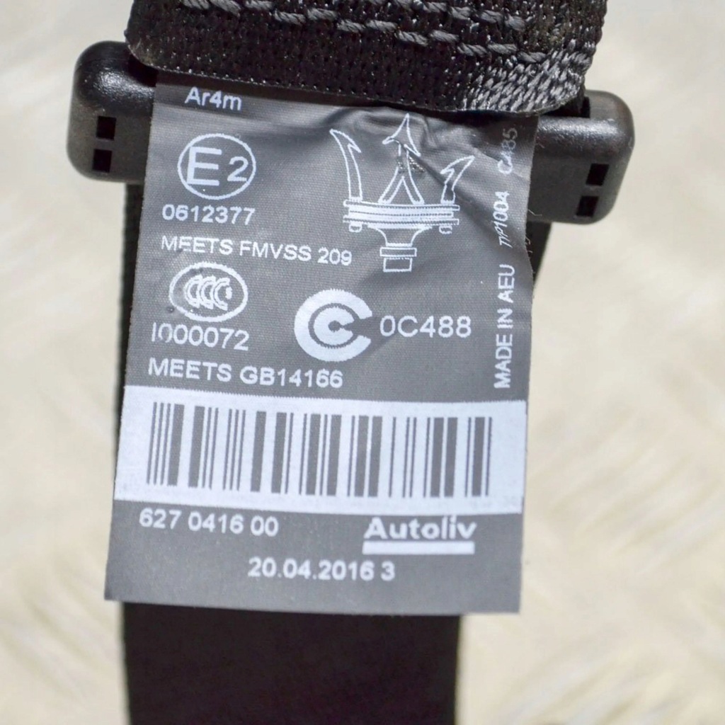 фото №6, Maserati ghibli 2016 левая сторона pas безопасности сиденье заднего