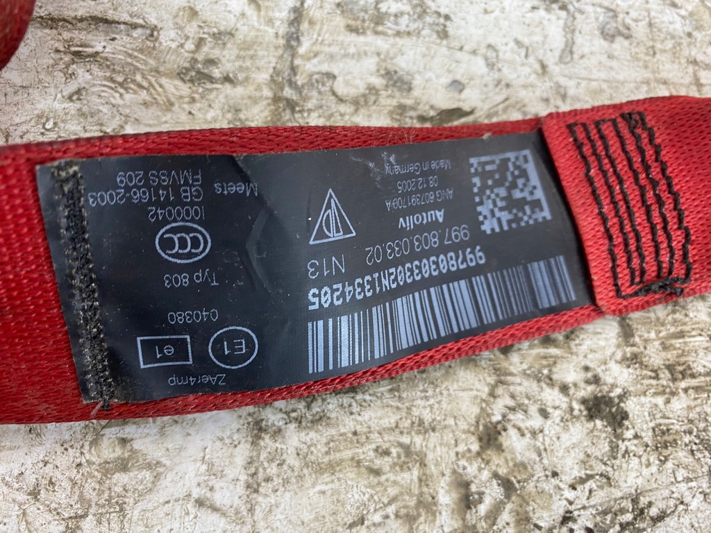 фото №5, Porsche 997 pas безопасности левый indischrot