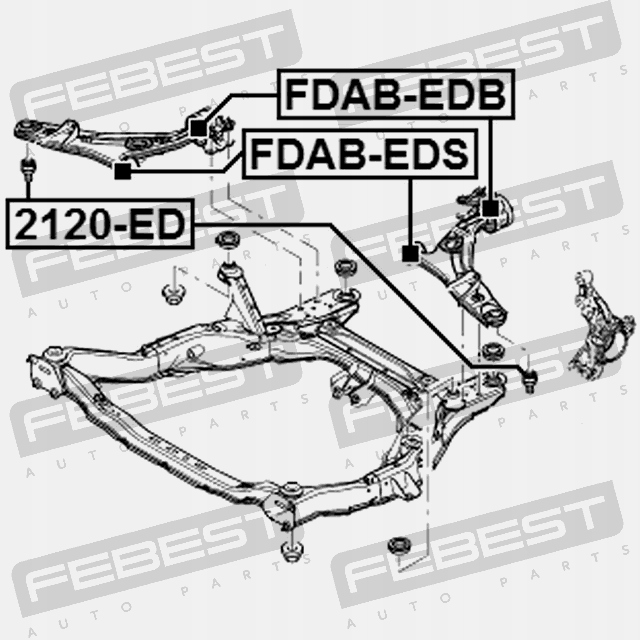 фото №4, Втулка передня важеля верхнього перед febest fdab-eds