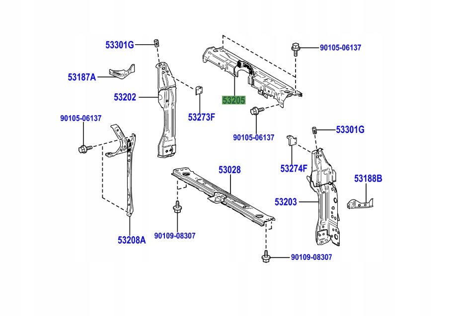 фото №1, Corolla cross 21- кронштейн балка верхний усилитель передний pas перед