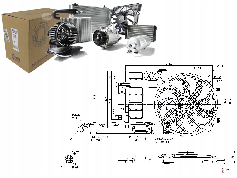 фото №1, Вентилятор радіатора з корпус mini r50 r53 r