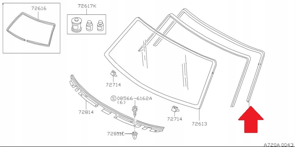 фото №5, Прокладка стекло лобовое внутренняя nissan patrol y61