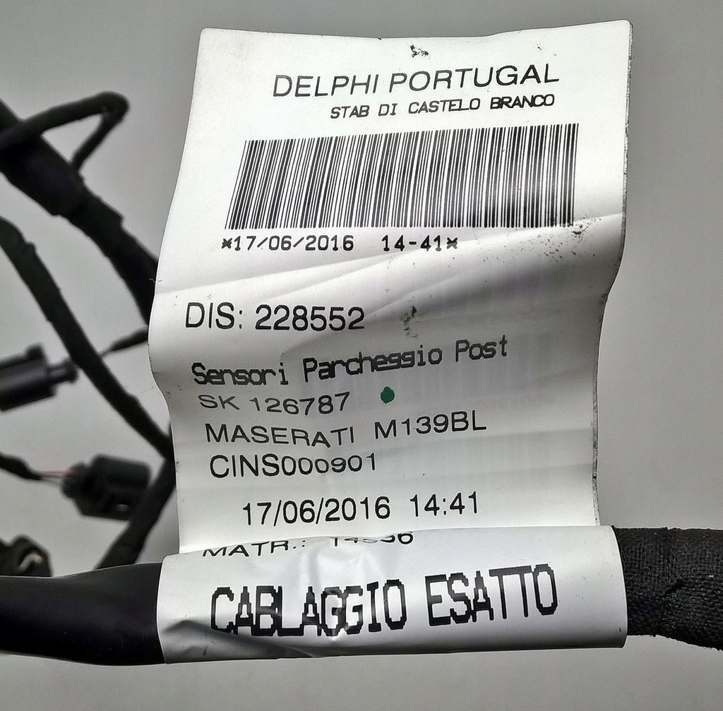 фото №9, Maserati granturismo grancabrio джгут датчиків pdc бампера задня оригінальний номер 228552