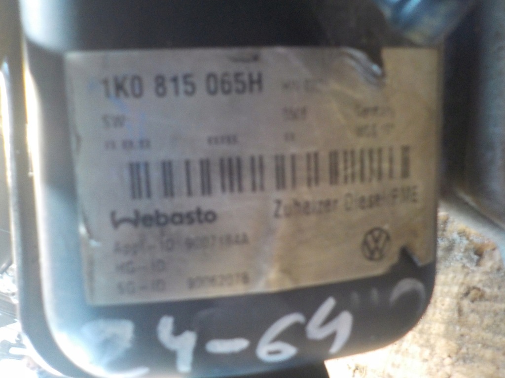 фото №2, Webasto touran 1k0815065h