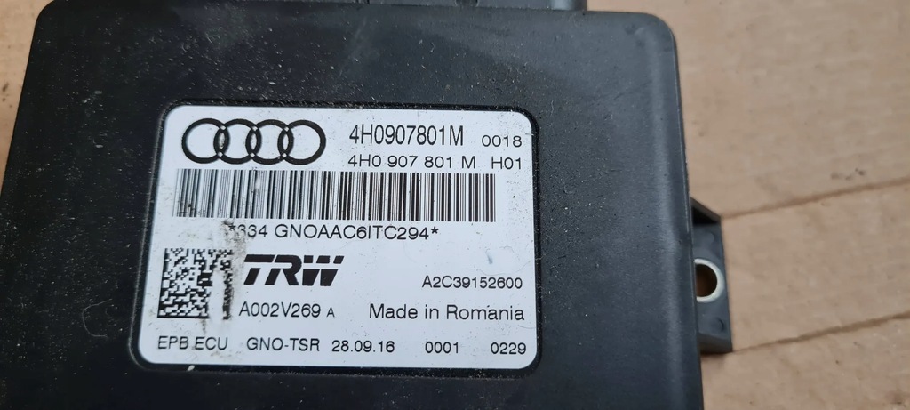 фото №6, A6 c7 4g lift модуль блок управления тормоза ручного 4h0907801m a7 4g