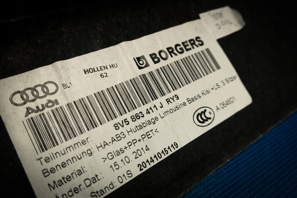 фото №7, Полка задняя audi a3 s3 rs3 8v sedan 8v5863411j