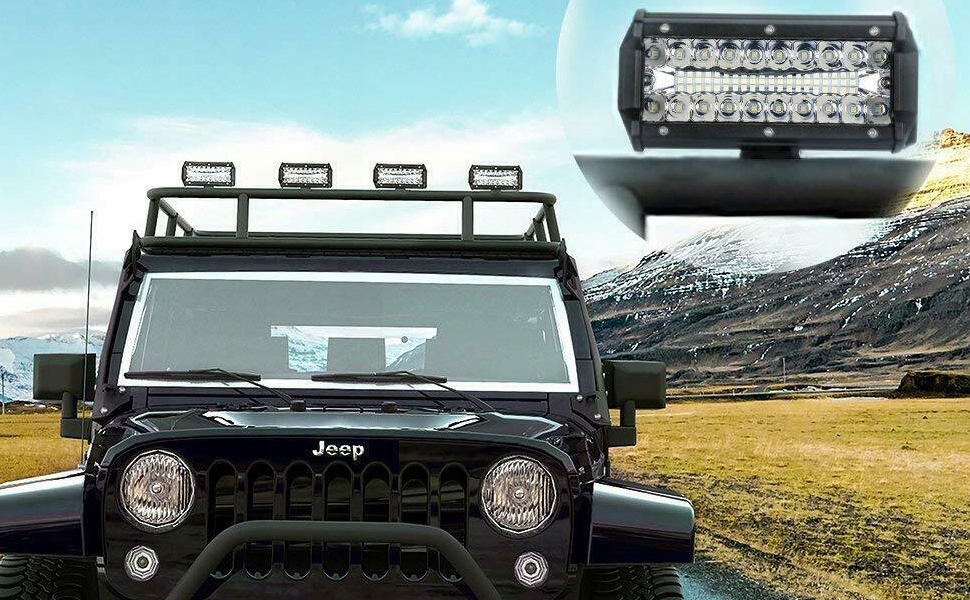 2szt 7 cali противотуманная фара лампа рабочая освещение led 120w 12v24v Оригинал