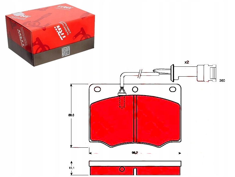 фото №1, Комплект тормозных колодок тормозных trw +gratisy