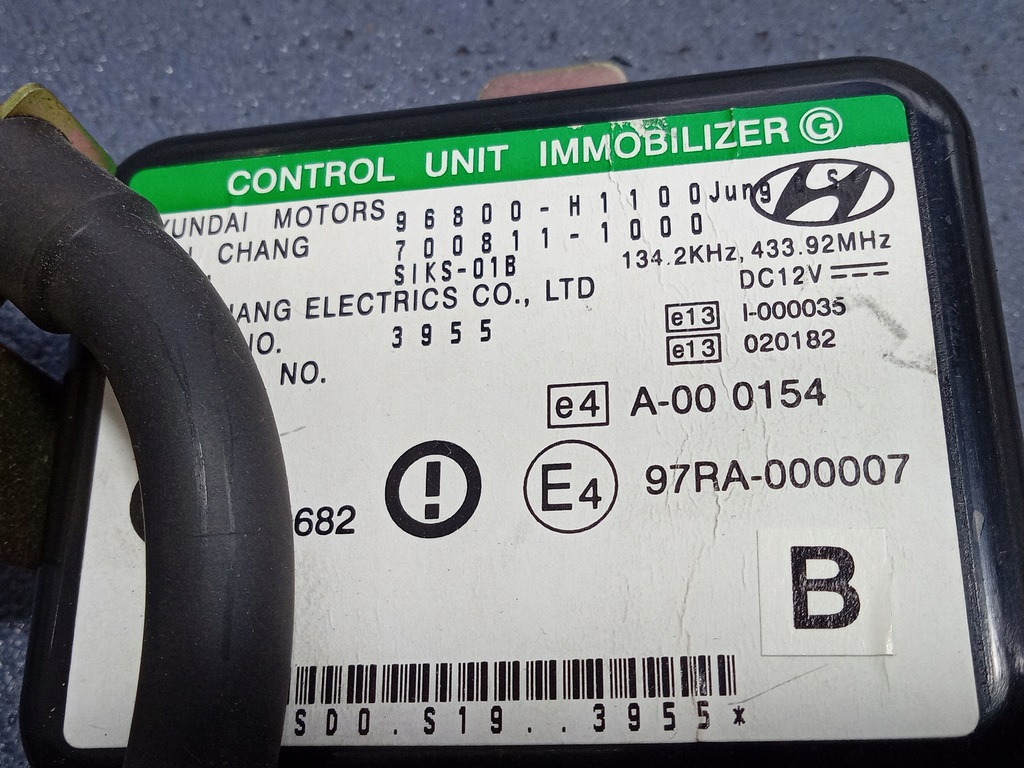 фото №4, Hyundai terracan блок керування імобілайзер 96800h1100