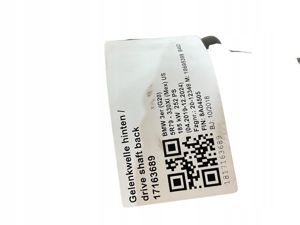 фото №7, Wał привідний bmw 3 g20 8742827 330ix новий