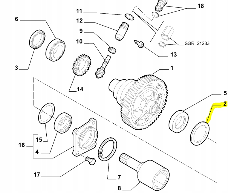 фото №6, Кольцо дифференциал fiat doblo 2009 оригинальный номер 7667649