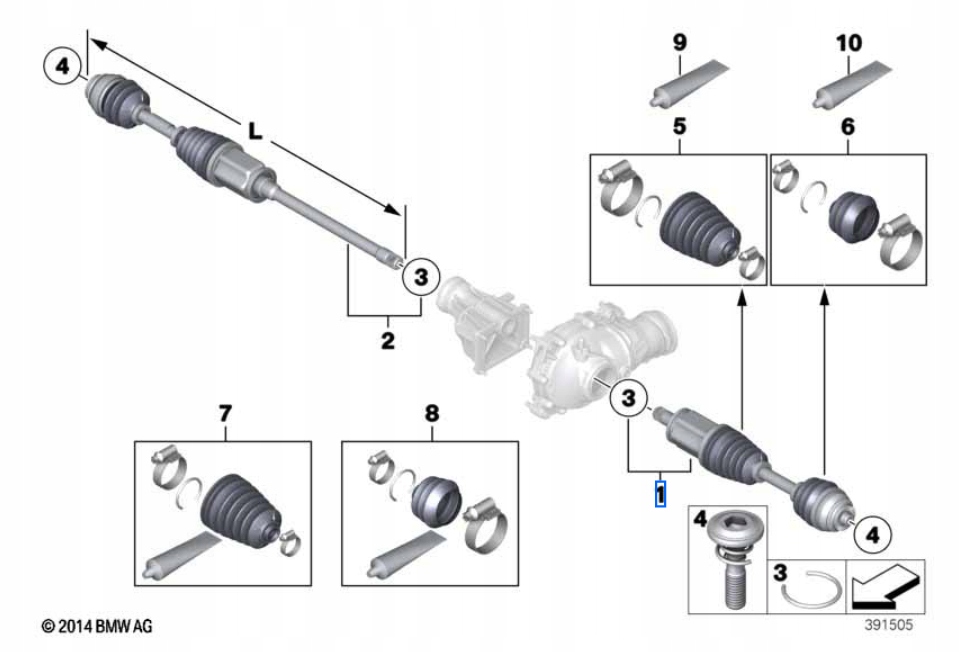 фото №1, Приводной вал приводная передняя левая bmw x3 f25 / x4 f26 оригинальный номер