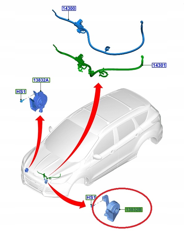 фото №6, Клаксон сигнал звуковий kuga 2012-20 _ ford оригінальний номер _ 2309667 _ gj5t-13802-cc