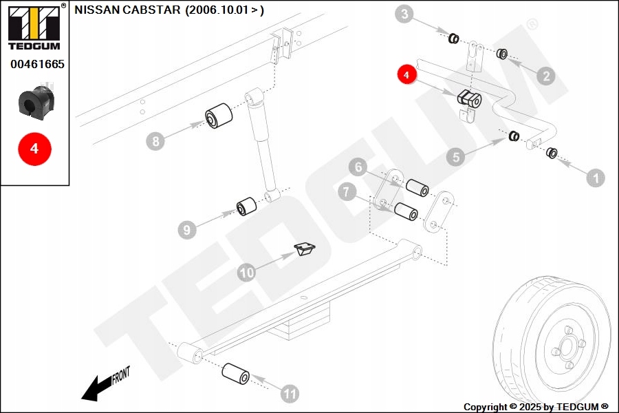 фото №3, Резиновый элемент стабилизатора заднего wew nissan atleon cabstar