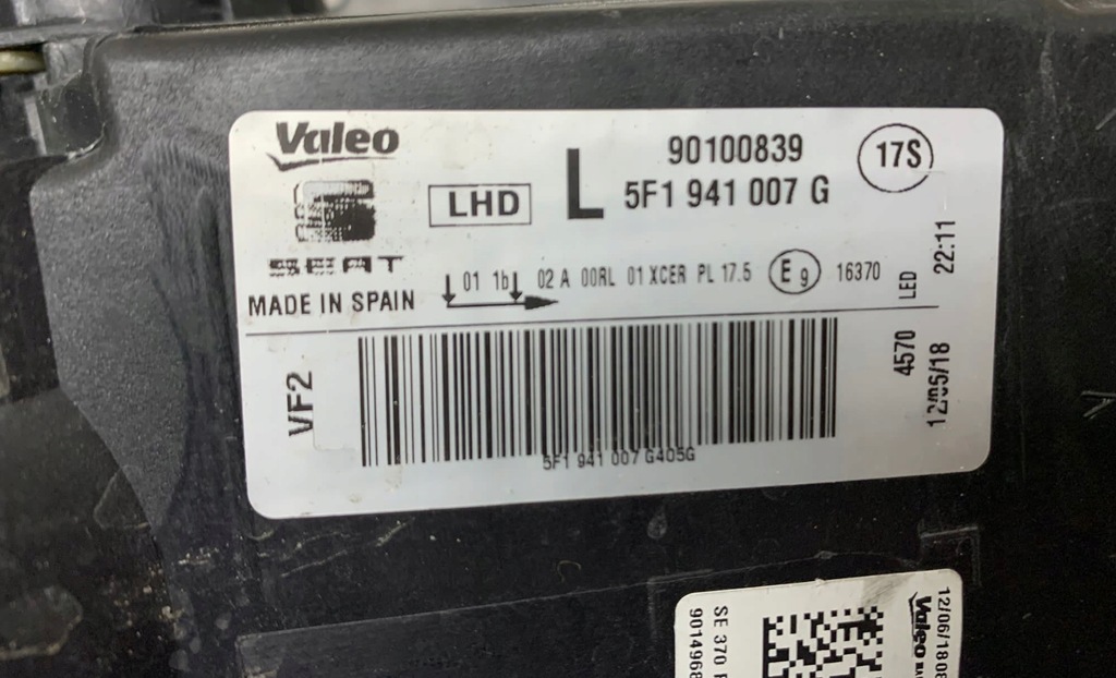 фото №9, Лампа перед левая seat leon iii lift 5f full led