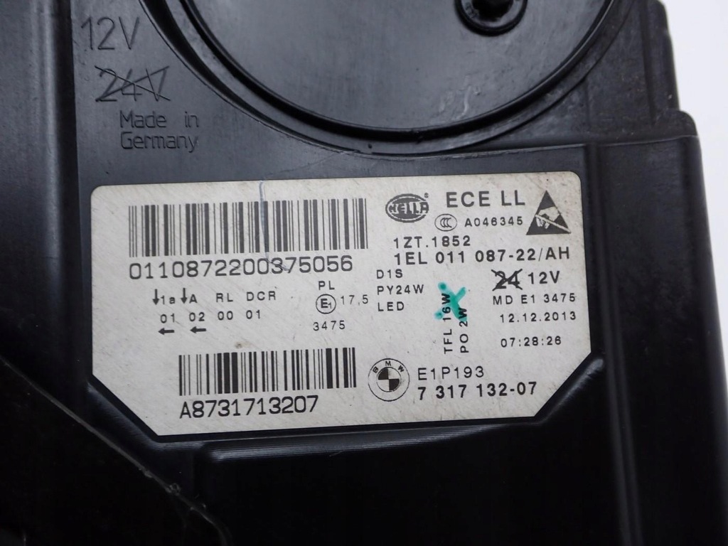 фото №15, Лампа правый перед комплектная europa ксенон 7296090 7317132 bmw 5 f10 f11 14r