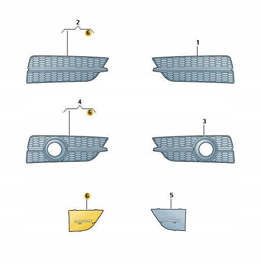 фото №1, Заглушка ґрати бампера перед audi a7 sline права