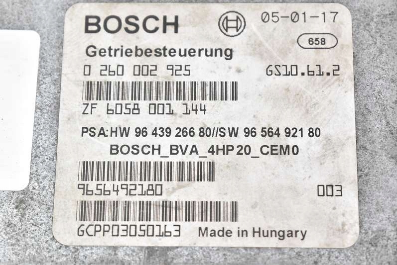 фото №7, Блок керування коробки 9656492180 0260002925 peugeot 607 2.2 hdi 133 km 04-08