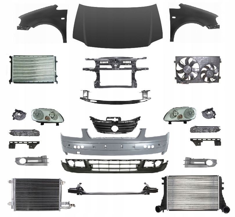 фото №1, Vw caddy life 04-10 перед капот бампер pas лампа