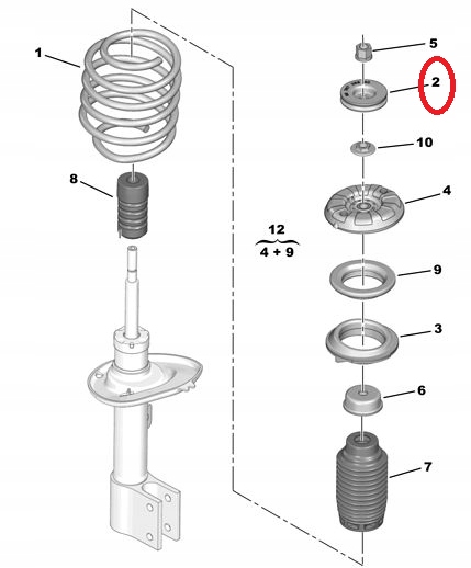 фото №16, Подушка амортизатора peugeot 3008/ds5 5033f9 2szt