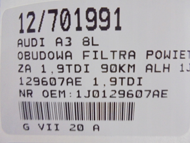 фото №8, Audi a3 8l корпус фільтра повітря 1j0129607ae 1,9tdi