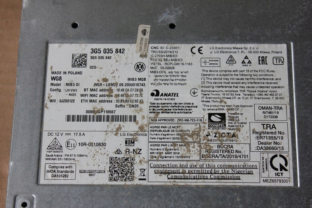 фото №8, Мультимедіа зчитувач mib vw atlas vw atlas cros sport 3g5035842b 3g5035842