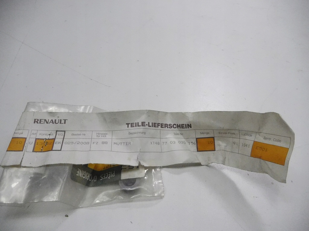 фото №9, Гайка x3 renault kangoo оригинальный номер 7703033156