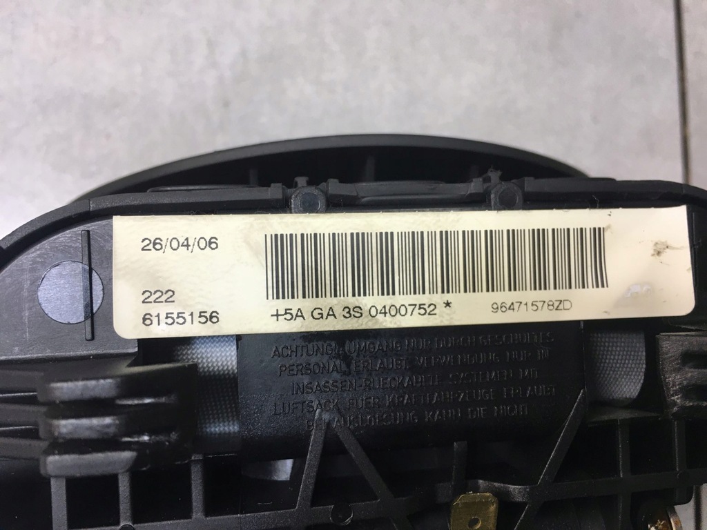 фото №6, Подушка подушка безпеки водія citroen c4 i 96471578zd