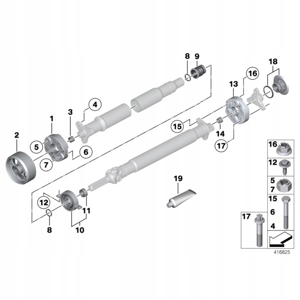 фото №9, Wał приводной ze стоп-сигнал алюминий кронштейн средний вала приводного