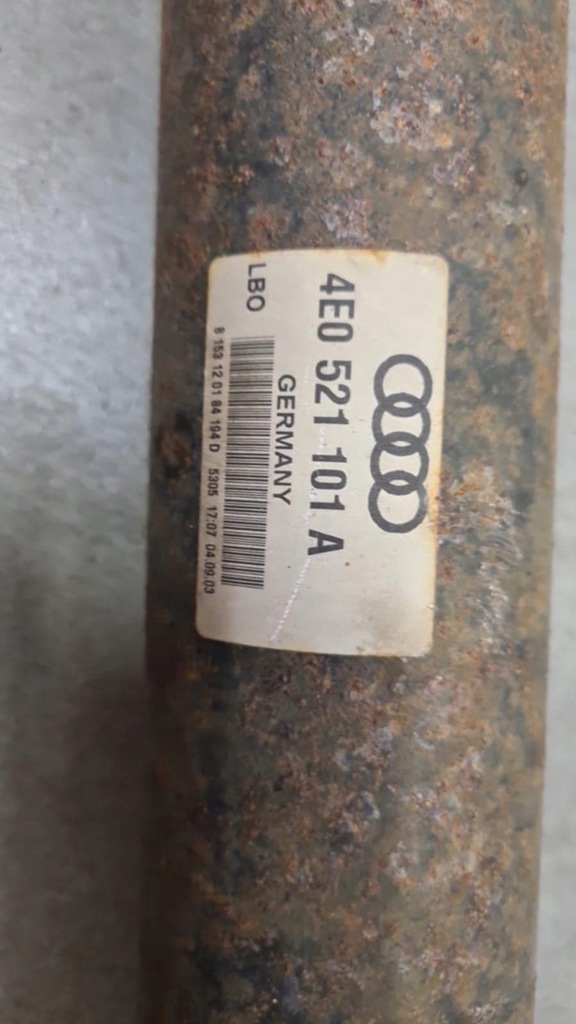 фото №7, Wał приводной audi a8 d3 4,2 бензин 03-10 4e0521101a