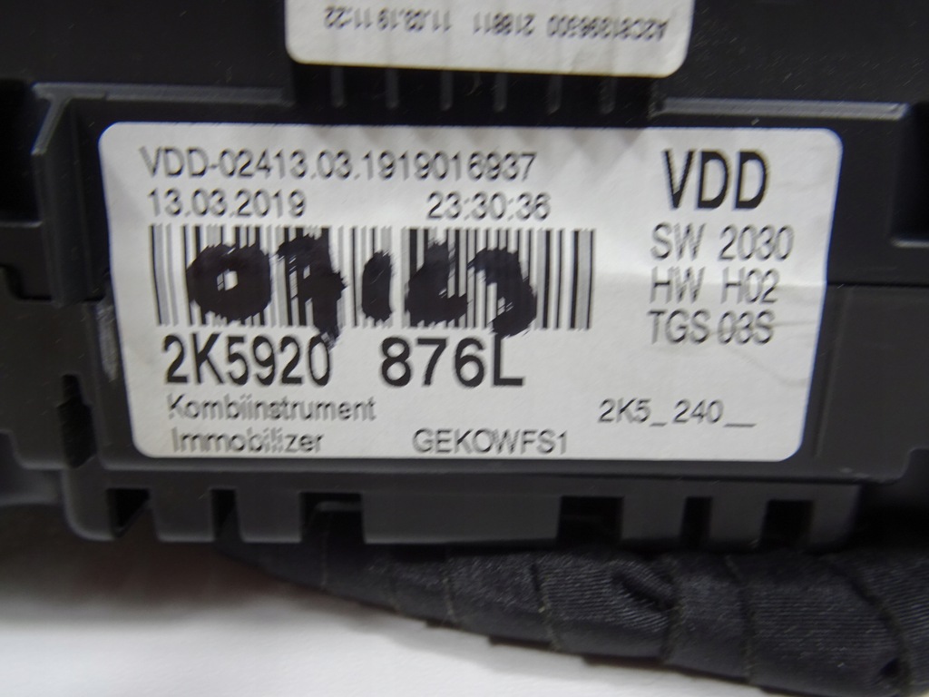 фото №6, Vw caddy iv счетчик приборная панель колодка жгут 2k5920876l 2019 r