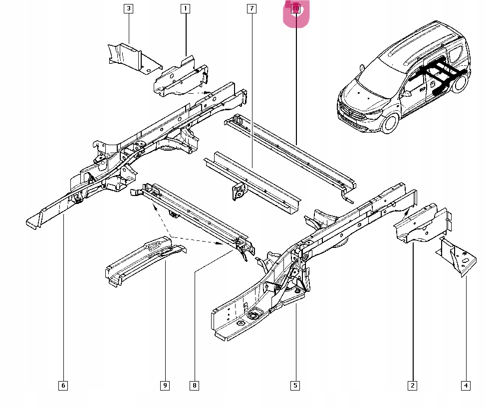 фото №11, Dacia dokker lodgy nowa балка підсилювач підвіска задня заднього