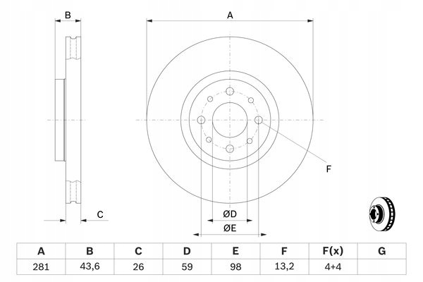 фото №6, Bosch тормозные диски + тормозные колодки fiat bravo ii 150km alfa mit