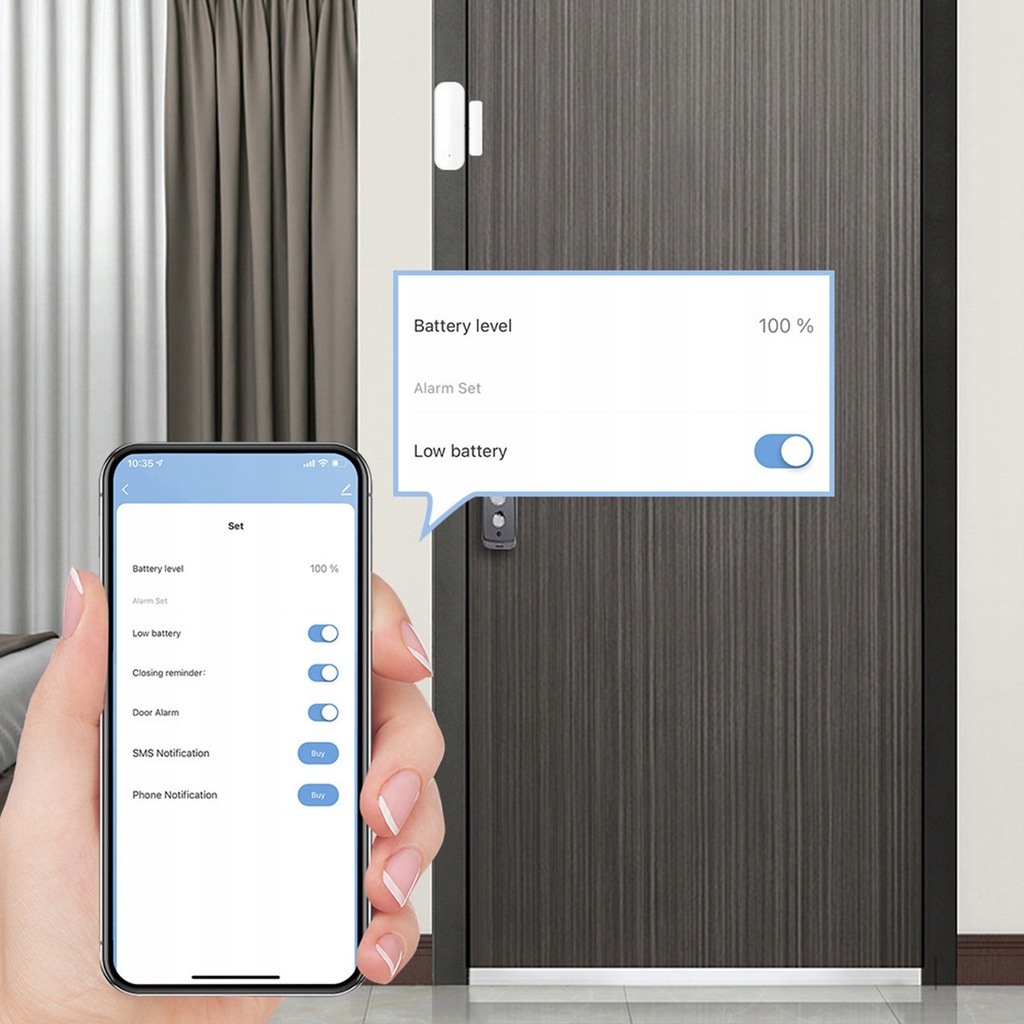 фото №9, Інтелектуальний датчик вікно двері 2.4g wifi магнітний датчик відкривання i