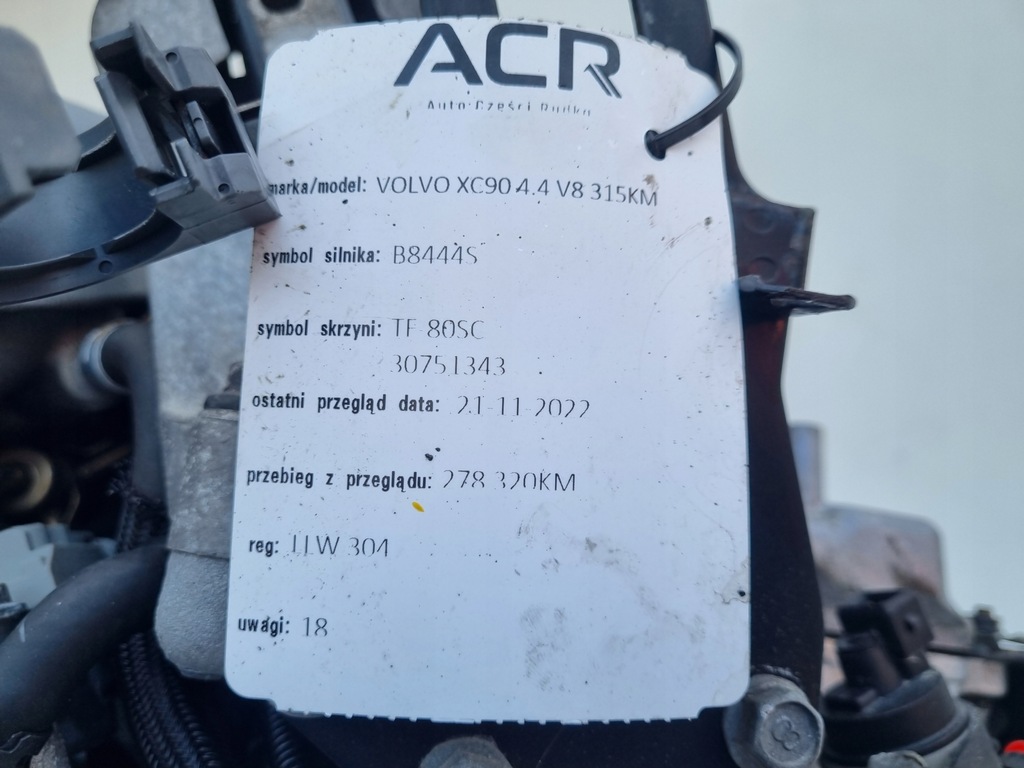 фото №10, Двигун комплект volvo s80 ii 4.4 v8 316km задокументовано 278tyś b8444s