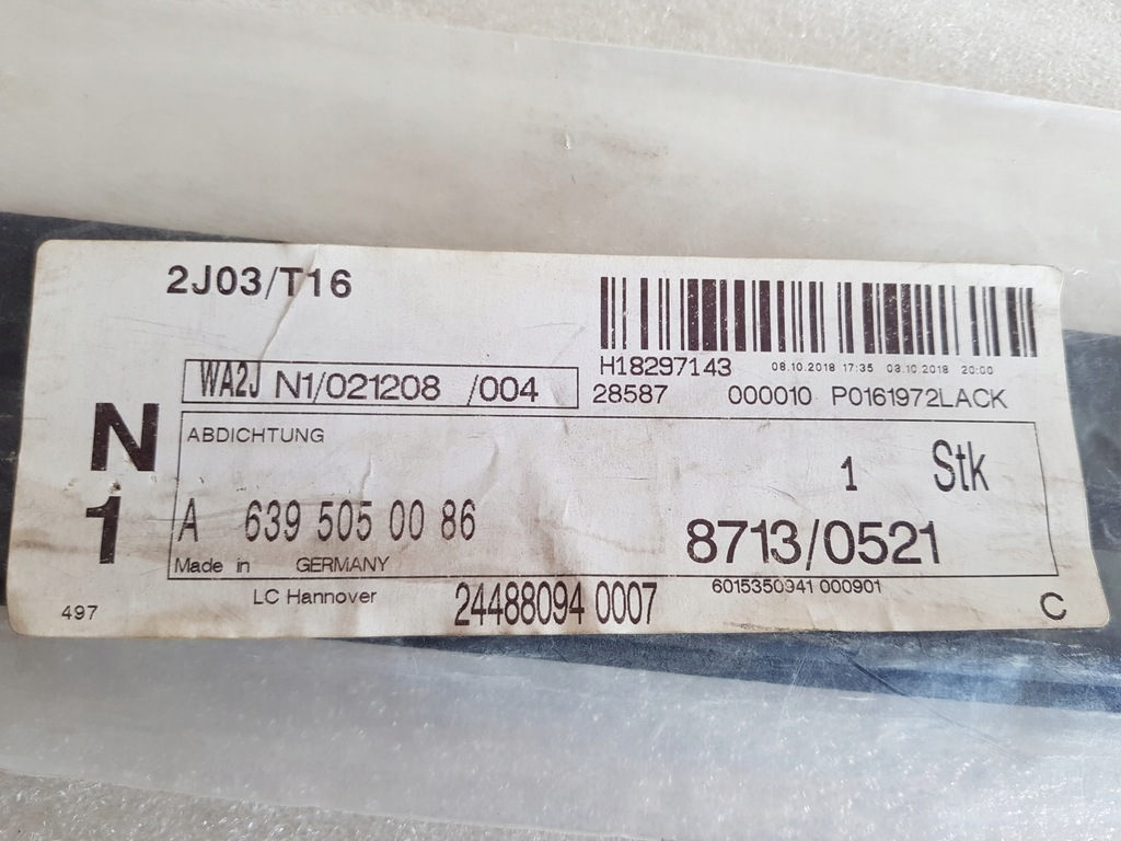 фото №5, Mercedes w639 прокладка радиатора соединение a639