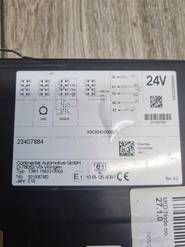 фото №9, Тахограф антена volvo fh fm 4 23407884 24v rel.4.0 2019 rok