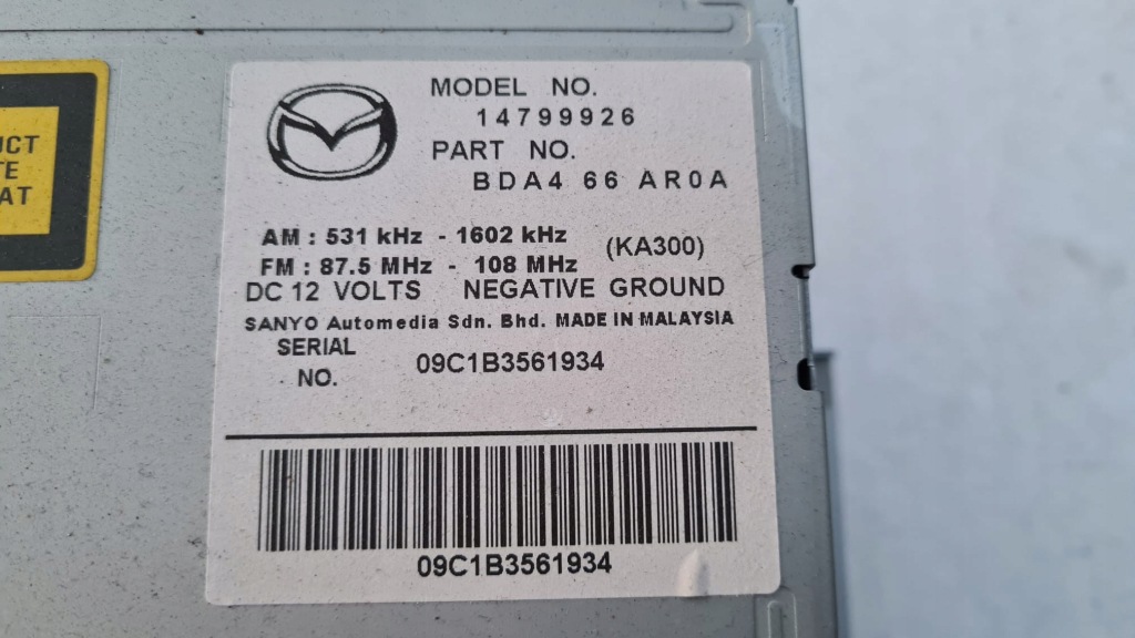 фото №3, Радіо cd mp3 mazda 3 bl 09-13r частини warszawa