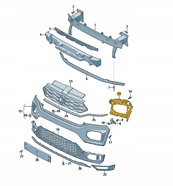 фото №1, Направляющая бампера правый-передний vw t-roc oe: 2ga807724c