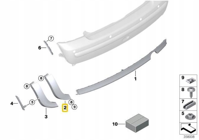 фото №5, Оригінальна нижня захист бампера спойлер лівий bmw mini r50 51126800204