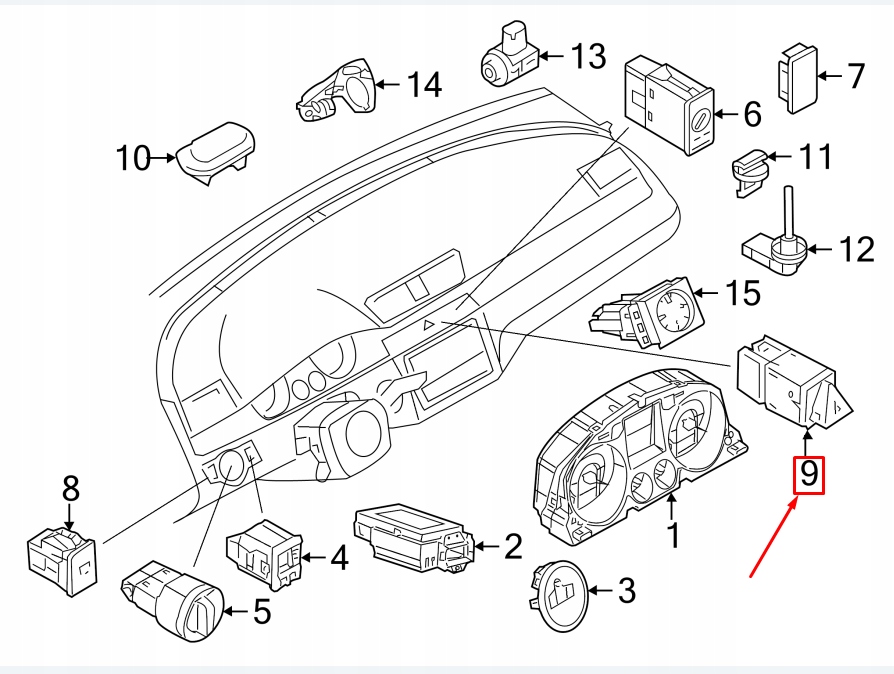 фото №8, Vw passat cc 35 hazard попередження button 3aa953509a1qb