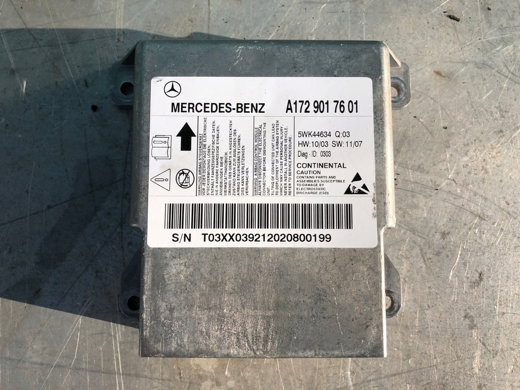 фото №1, Mercede r172 slk модуль блок управления подушек подушка безопасности