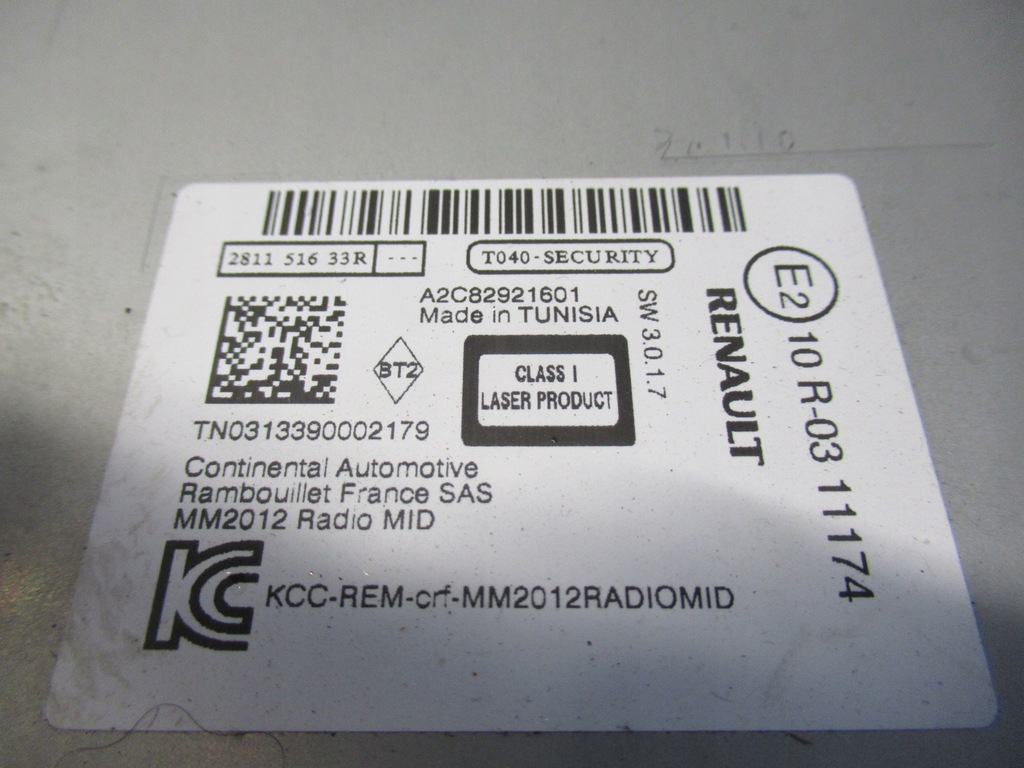 фото №2, Renault koleos i lift 2013 r. радио bluetooth 281151633r