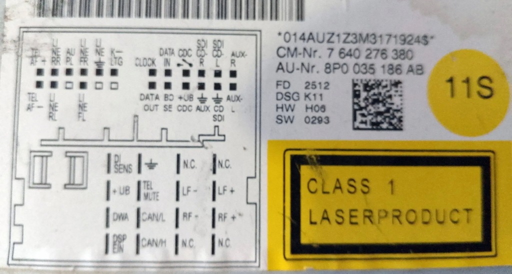 фото №3, Audi a3 8p радиопроигрыватель 8p0035186ab